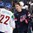 COLOGNE, GERMANY - MAY 10: USA's Anders Lee #27 and Italy's Diego Kostner #22 shake hands following USA's 3-0  preliminary round win at the 2017 IIHF Ice Hockey World Championship. (Photo by Andre Ringuette/HHOF-IIHF Images)

